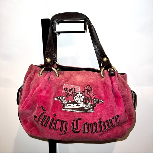 Pink Juicy Couture Purse Vintage Y2K Shoulder Bag Handbag Preloved Satchel Rare - Picture 2 of 13